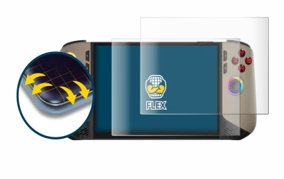 Imagen del dispositivo MSI Claw 8 AI+ con una amplia variedad de protectores de pantalla.