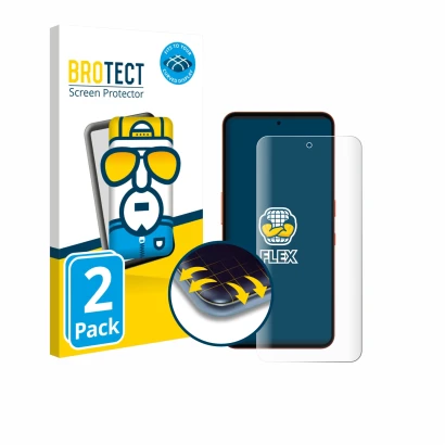 Parte frontal de un envase de producto con el logotipo de la marca BROTECT. Al lado se muestra el dispositivo Nothing CMF Phon