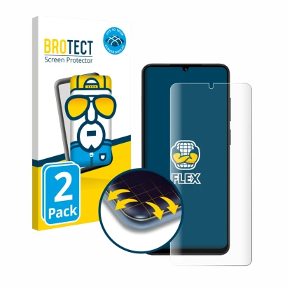 Parte frontal de un envase de producto con el logotipo de la marca BROTECT. Al lado se muestra el dispositivo Honor X5c Plus c