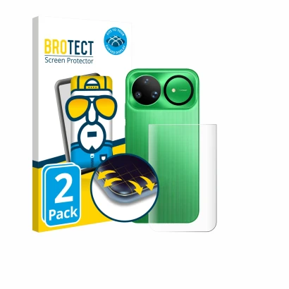 Parte frontal de un envase de producto con el logotipo de la marca BROTECT. Al lado se muestra el dispositivo Huawei Nova 15 U