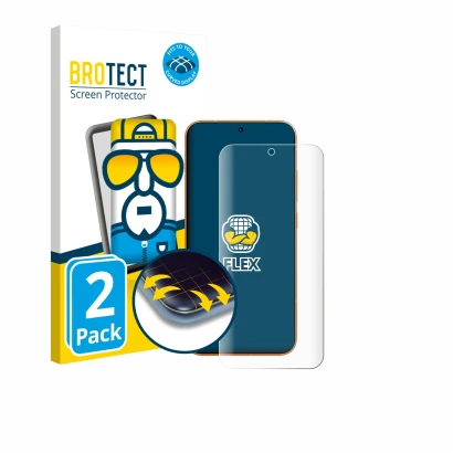 Parte frontal de un envase de producto con el logotipo de la marca BROTECT. Al lado se muestra el dispositivo Honor Magic 8 Pr