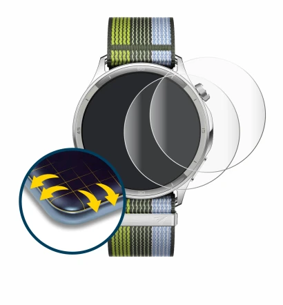 Imagen del dispositivo Oppo Watch S con una amplia variedad de protectores de pantalla.