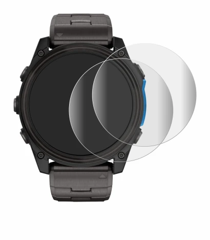 Imagen del dispositivo Garmin D2 Mach 2 (51 mm) con una amplia variedad de protectores de pantalla.
