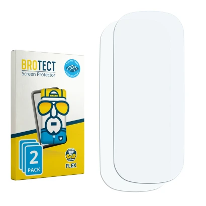 Parte frontal de un envase de producto con el logotipo de la marca BROTECT. Al lado está el protector de pantalla correspondie