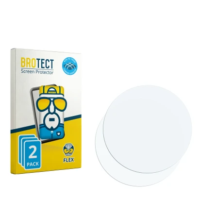 Parte frontal de un envase de producto con el logotipo de la marca BROTECT. Al lado está el protector de pantalla correspondie