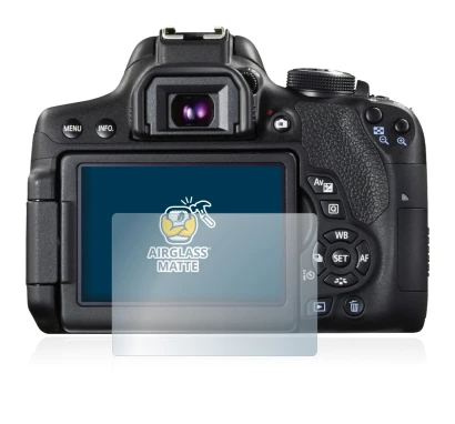 Imagen del dispositivo Canon EOS 750D con una amplia variedad de protectores de pantalla.