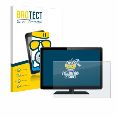 Parte frontal de un envase de producto con el logotipo de la marca BROTECT. Al lado se muestra el dispositivo con su protector