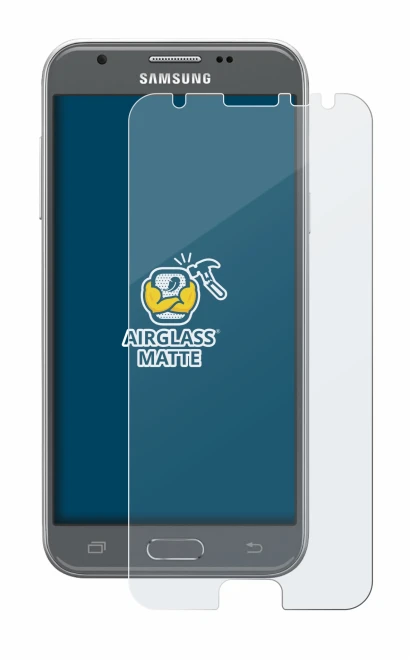 Imagen del dispositivo Samsung Galaxy J3 2017 con una amplia variedad de protectores de pantalla.