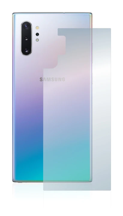 Imagen del dispositivo Samsung Galaxy Note 10 Plus (Trasero) con una amplia variedad de protectores de pantalla.