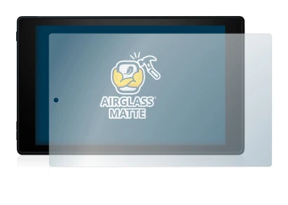 Imagen del dispositivo Amazon Fire HD 10 2019 (9a Gen.) con una amplia variedad de protectores de pantalla.