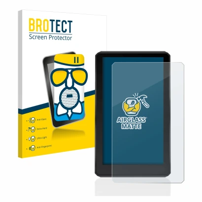 Parte frontal de un envase de producto con el logotipo de la marca BROTECT. Al lado se muestra el dispositivo Garmin zumo XT c