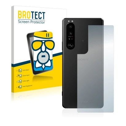 Parte frontal de un envase de producto con el logotipo de la marca BROTECT. Al lado se muestra el dispositivo Sony Xperia 5 II