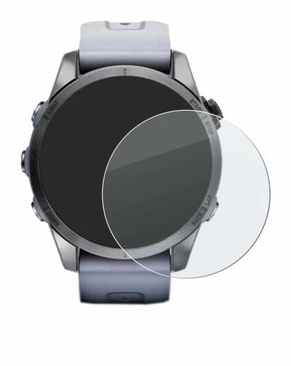 Imagen del dispositivo Garmin Fenix 7S (42 mm) con una amplia variedad de protectores de pantalla.