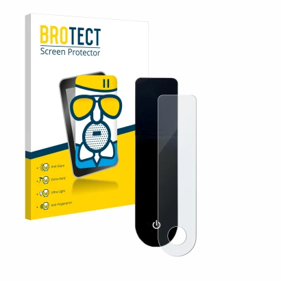 Parte frontal de un envase de producto con el logotipo de la marca BROTECT. Al lado se muestra el dispositivo Xiaomi Mi 3 E-Sc