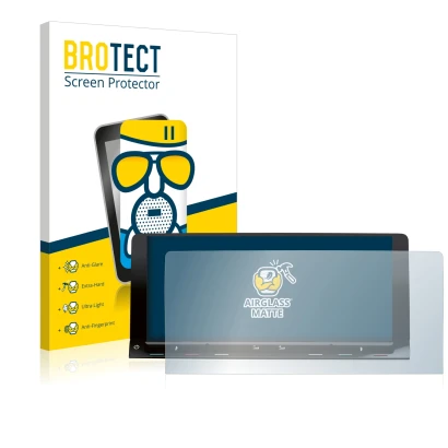 Parte frontal de un envase de producto con el logotipo de la marca BROTECT. Al lado se muestra el dispositivo Volkswagen T7 Mu