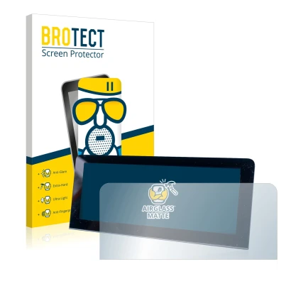 Parte frontal de un envase de producto con el logotipo de la marca BROTECT. Al lado se muestra el dispositivo MG 4 con su prot