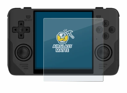 Imagen del dispositivo Powkiddy RGB30 con una amplia variedad de protectores de pantalla.