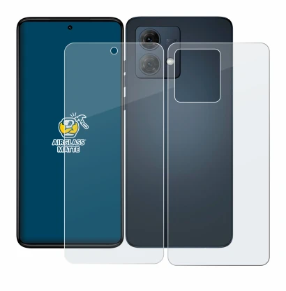 Imagen del dispositivo Motorola Moto G84 (Frontal+Trasero) con una amplia variedad de protectores de pantalla.