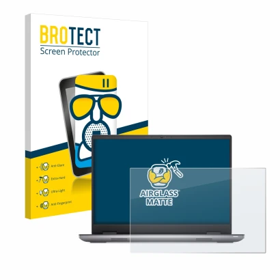 Parte frontal de un envase de producto con el logotipo de la marca BROTECT. Al lado se muestra el dispositivo Dell Precision 7