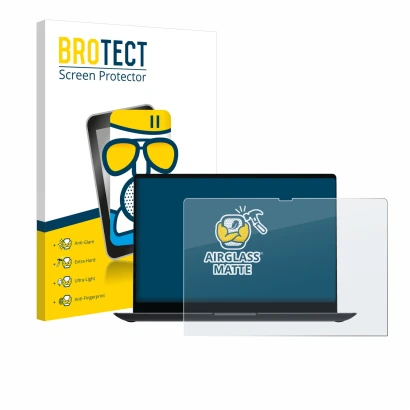 Parte frontal de un envase de producto con el logotipo de la marca BROTECT. Al lado se muestra el dispositivo Samsung Galaxy B