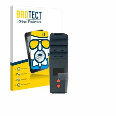 Parte frontal de un envase de producto con el logotipo de la marca BROTECT. Al lado se muestra el dispositivo Storz & Bickel V