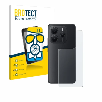 Parte frontal de un envase de producto con el logotipo de la marca BROTECT. Al lado se muestra el dispositivo Xiaomi Redmi Not