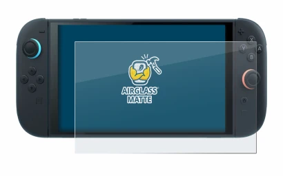 Imagen del dispositivo Nintendo Switch 2 con una amplia variedad de protectores de pantalla.