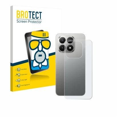 Parte frontal de un envase de producto con el logotipo de la marca BROTECT. Al lado se muestra el dispositivo Xiaomi 15T (Tras