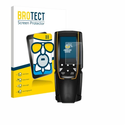 Parte frontal de un envase de producto con el logotipo de la marca BROTECT. Al lado se muestra el dispositivo Testo 310 (2da G