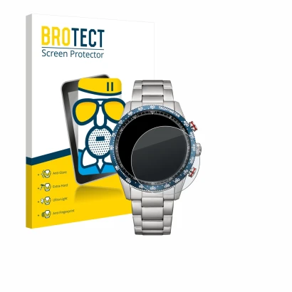 Parte frontal de un envase de producto con el logotipo de la marca BROTECT. Al lado se muestra el dispositivo Citizen CA4716-5