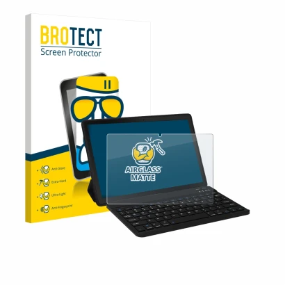 Parte frontal de un envase de producto con el logotipo de la marca BROTECT. Al lado se muestra el dispositivo Laptok YXPA7LBK 