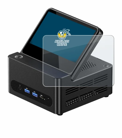 Imagen del dispositivo AOOSTAR G-FLIP H255 con una amplia variedad de protectores de pantalla.