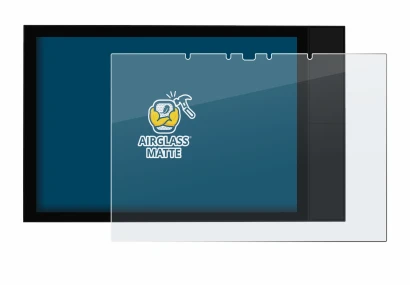 Imagen del dispositivo Shelly Wall Display XL con una amplia variedad de protectores de pantalla.