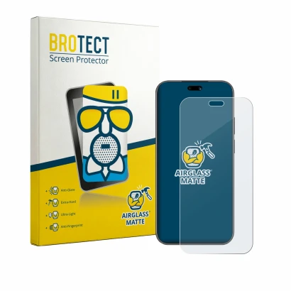 Parte frontal de un envase de producto con el logotipo de la marca BROTECT. Al lado se muestra el dispositivo Huawei Nova 16 P