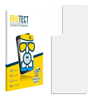 Parte frontal de un envase de producto con el logotipo de la marca BROTECT. Al lado está el protector de pantalla correspondie