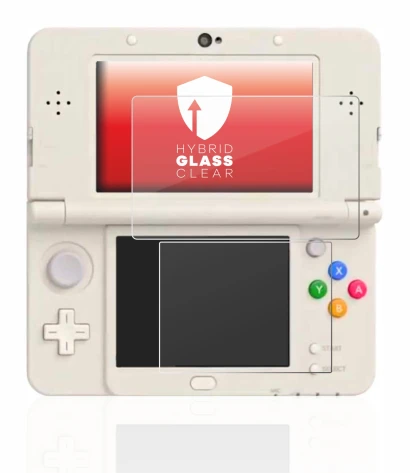 Imagen del dispositivo Nintendo New 3DS con una amplia variedad de protectores de pantalla.