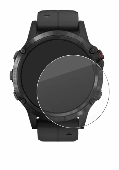 Imagen del dispositivo Garmin Fenix 5 Plus (47 mm) con una amplia variedad de protectores de pantalla.