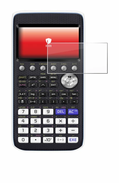 Imagen del dispositivo Casio FX-CG50 con una amplia variedad de protectores de pantalla.