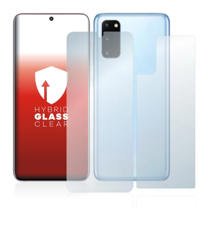 Imagen del dispositivo Samsung Galaxy S20 (Frontal+Trasero) con una amplia variedad de protectores de pantalla.