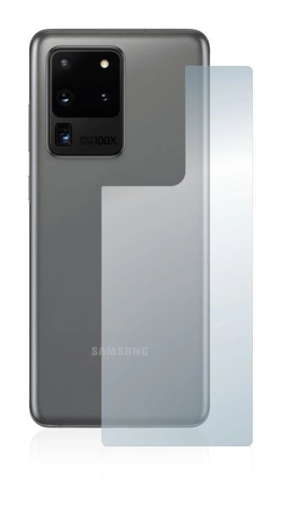 Imagen del dispositivo Samsung Galaxy S20 Ultra (Trasero) con una amplia variedad de protectores de pantalla.
