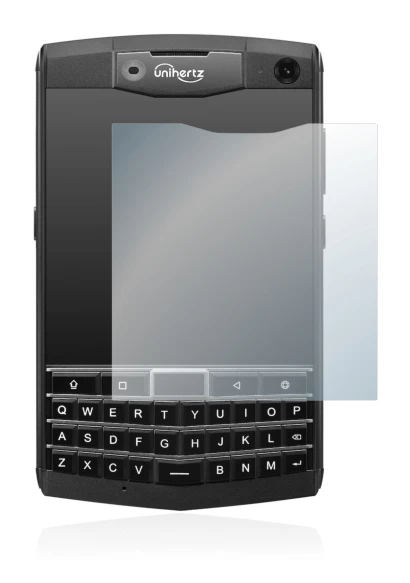 Imagen del dispositivo Unihertz Titan con una amplia variedad de protectores de pantalla.