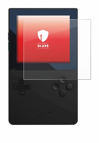 Imagen del dispositivo Analogue Pocket con una amplia variedad de protectores de pantalla.