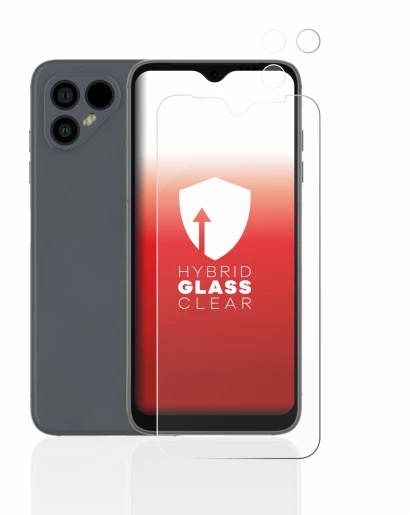 Imagen del dispositivo Fairphone 4 (Frontal+Cámara) con una amplia variedad de protectores de pantalla.