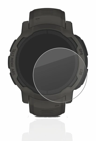 Imagen del dispositivo Garmin Instinct 2 Solar con una amplia variedad de protectores de pantalla.