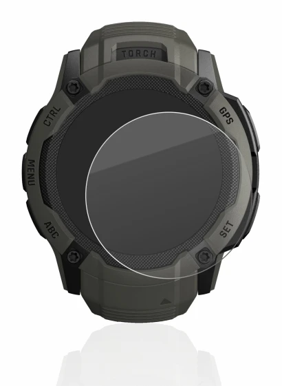 Imagen del dispositivo Garmin Instinct 2X Solar con una amplia variedad de protectores de pantalla.