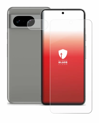 Imagen del dispositivo Google Pixel 8 (Frontal+Cámara) con una amplia variedad de protectores de pantalla.