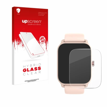 Parte frontal de un envase de producto con el logotipo de la marca upscreen. Al lado se muestra el dispositivo IFMDA IDW13 1.8