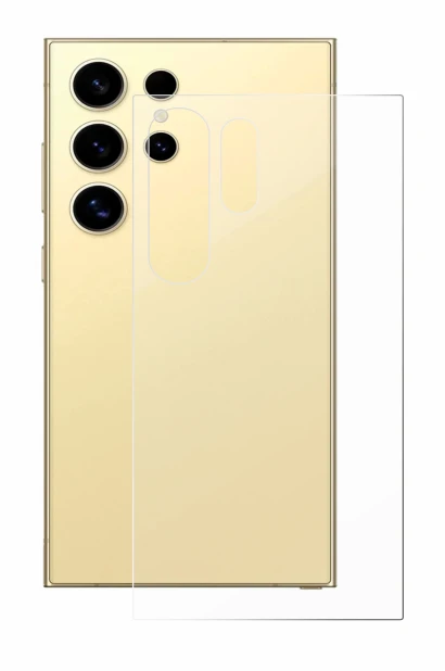 Imagen del dispositivo Samsung Galaxy S24 Ultra (Trasero) con una amplia variedad de protectores de pantalla.