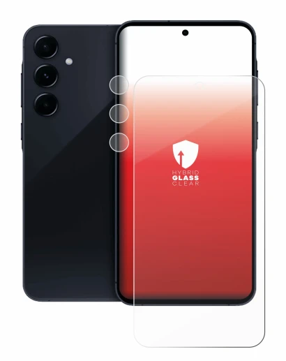 Imagen del dispositivo Samsung Galaxy A55 5G (Frontal+Cámara) con una amplia variedad de protectores de pantalla.