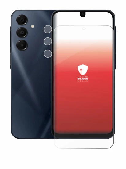 Imagen del dispositivo Samsung Galaxy A16 5G (Frontal+Cámara) con una amplia variedad de protectores de pantalla.